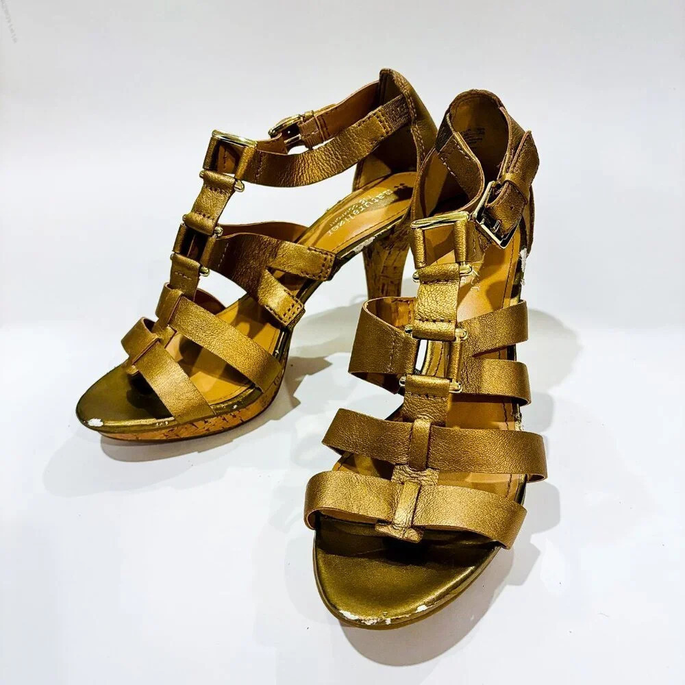 NATURALIZER  Gold ankle-strap sandals‎